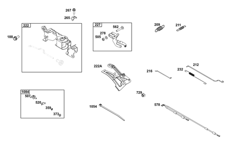 Controls Group Diagram and Parts List for 356447-0701-B5 200000 - 399999 Briggs and Stratton Engine